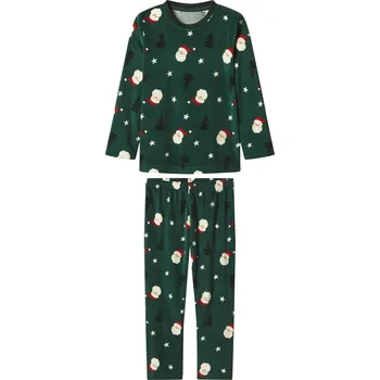 Chlapecké pyžamo lupilu® Chlapecké vánoční velurové pyžamo (zelená, 110/116)