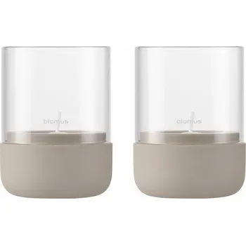 Svícen Blomus Svícen CALMA set 2 ks na čajovou svíčku v. 9,5 cm béžový