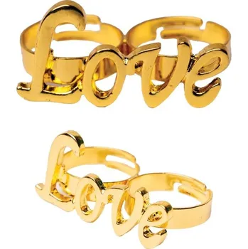 Karnevalový doplněk Prsten Love zlatý