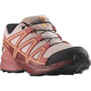 Dětská běžecká obuv Salomon Speedcross Cswp J L47278800 - english rose/cow hide/cantaloupe 38