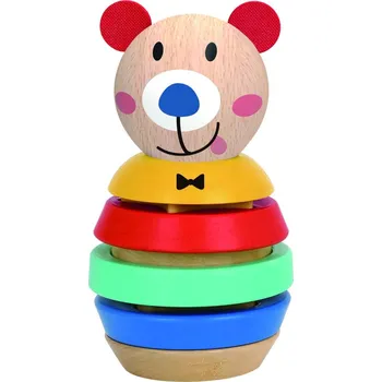 Dětské zboží Alltoys Dřevěná skládací věž medvěd