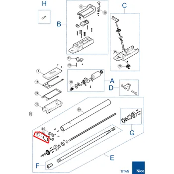 Pohon brány NICE GOR-002.5501 O-krôžok 60x2 mm, EPDM 35, čierný, podla DIN 3771 pre motor TITAN TTN3724HS, TTN6024HS