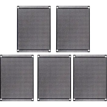 Páječka 5 ks Oboustranné prototypové desky plošných spojů 7 x 9 cm Černé PCB Tloušťka 1,6 mm Rozteč otvorů 2,54 mm Univerzální desky pro DIY elektroniku