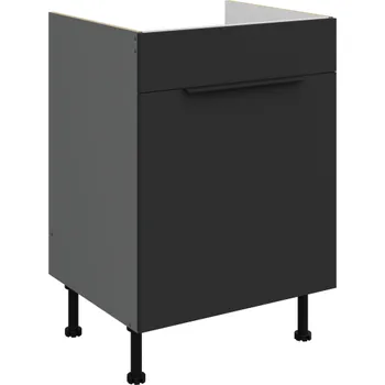 Kuchyňská skříňka 60 ZL 1S BB, spodní kuchyňská zásuvková skříňka PREMIUM BOX Aria černá/antracit