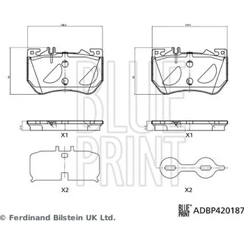 Brzdová destička Sada brzdových destiček, kotoučová brzda BLUE PRINT ADBP420187