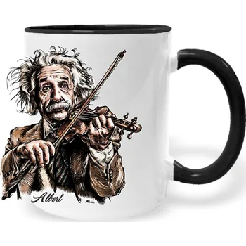 Hrnek - Albert a housle Barva: Černá