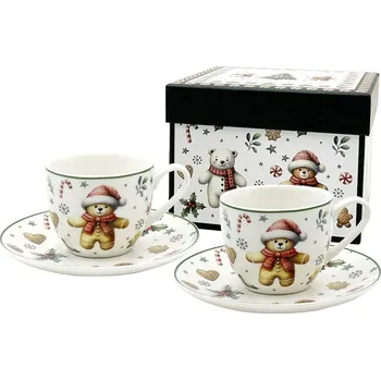 Šálek s podšálkem na espresso - Vánoční perníček - sada 2 ks