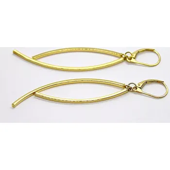 Náušnice Klenoty Budín Dámské visací zlaté náušnice hladké tyčky 585/2,34gr HK2369 (Klenoty Budín Dámské visací zlaté náušnice hladké tyčky 585/2,34gr HK2369)