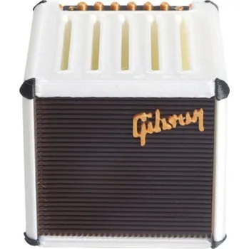 Hudebniny Přenosný držák na trsátka ve tvaru zesilovače 5 slotů na trsátka Praktický kytarový organizér Stylový doplněk pro hudebníky a kytaristy bílá