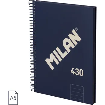 Blok linkovaný se spirálou A5 MILAN 80 listů, modrý