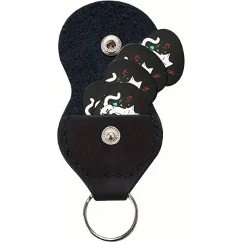 Kytara Sada 6 ks kytarových trsátek 0,46 mm s pouzdrem na cvoček Pouzdro na trsátka a klíče Kompaktní přenosné pouzdro s kroužkem pro hudebníky