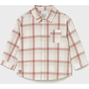 Chlapecká košile Dětská bavlněná košile Mayoral oranžová barva, 2109 2109.3B.Baby.9BYA 22X, vel. 92