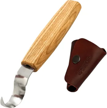 Pracovní nůž SK1S Oak Beavercraft Spoon Carving Knife 25 mm with Oak Handle with leather sheath