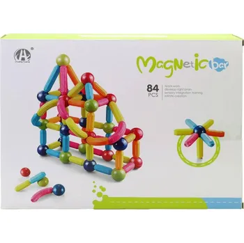 ostatní stavebnice Stavebnice magnetická 84 dílků 3D skládačka plast/kov v krabici