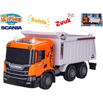 autíčko Mikro trading 2-Play Traffic - Auto sklápěčka Scania na setrvačník - 48 cm - se světlem a zvukem