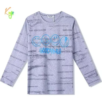 Chlapecké tričko dlouhý rukáv Kugo DT9419 šedé (Moderní bavlněné tričko pro kluky)