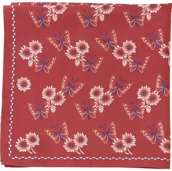 Šátek HEDVA ČESKÝ BROKÁT Šátek Ondrin VSh 76x76 MOTÝLI rezavá