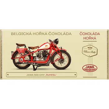 Cukrovinka CHOCO POLA - JAWA 500 OHV „Rumpál“ - hořká čokoláda 100g