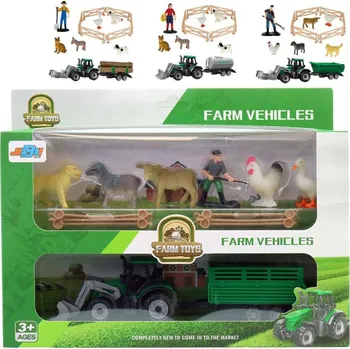 autodráha Farma herní set traktor s přívěsem s farmářem a zvířátky 4 druhy