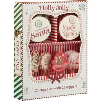 Vánoční dekorace Wonderful Christmas Holly Jolly vánoční sada forem na muffiny
