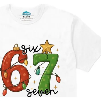 Pánské tričko Pánské tričko Vánoční Six Seven 67 (Velikost: XL, Barva: Bílá)