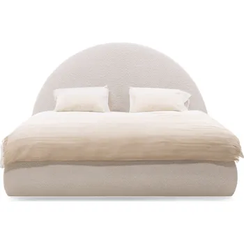 Postel Dvoulůžková čalouněná postel Orbi 140x200 s úložným prostorem béžová