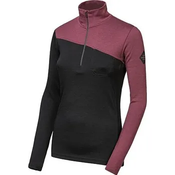 Dámská mikina Dámská mikina dl.rukáv Sensor MERINO EXTREME UP zip černá/port red L