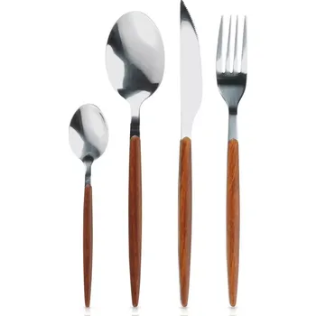 Příbor Wood EH 16dílná sada nerezových příborů