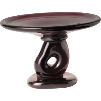 Ferm Living Skleněná mísa na podstavci Damo Dark Grape Ø 24 cm