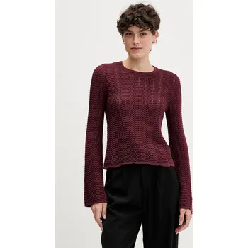 Dámský svetr Bavlněný svetr Sisley dámský, vínová barva, 1494M106O 93X, vel. S