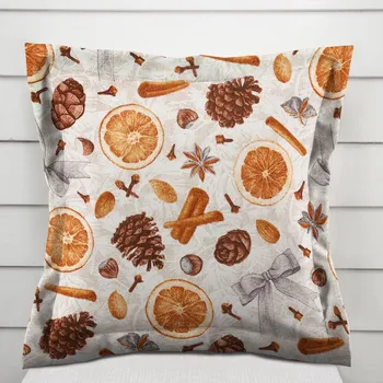 Povlak na dekorativní polštářek Dekorační povlak na polštář s lemem Leona LN-171 Vůně podzimu 40 x 40 cm
