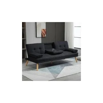 Pohovka Praktická 3místná rozkládací pohovka 181 x 77 x 78 cm | černá