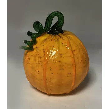 Zahradní dekorace Skleněná dýně oranžová průměr cca 15cm | 115712