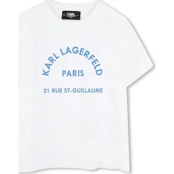 Chlapecké tričko Dětské bavlněné tričko Karl Lagerfeld Z30439.162.174 bílá 00X, vel. 174