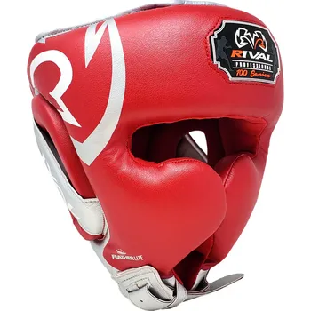 Chránič hlavy na box a bojový sport Boxerská helma Rival RHG100 Professional Headgear Barva: Červeno-stříbrná, Velikost: L