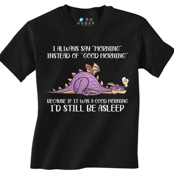 Chlapecké tričko Dětské tričko Ospalý Drak (Velikost: 7-8, Barva: Černá)