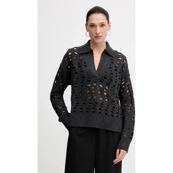 Dámský svetr Svetr Sisley dámský, šedá barva, 1UFLL401F 90X, vel. L