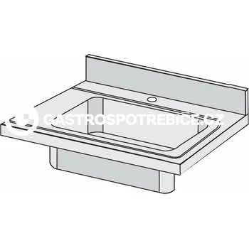 Zahradní stůl Gastro-tip Stůl k myčce 700x700 P + dřez