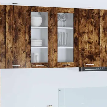 Příborník do zásuvky vidaXL Závěsná skříňka Riga 2 pcs Kouřový dub 40 x 31 x 80 cm