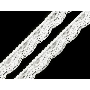 Krajka Elastická krajka šíře 25 mm, barva 2 Off White