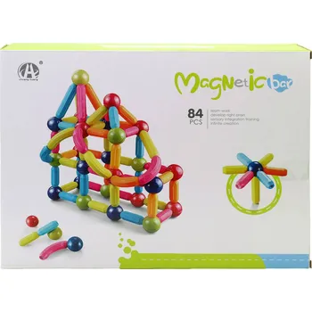 ostatní stavebnice _Ostatní 1_ Stavebnice magnetická 84 dílků 3D skládačka plast/kov v krabici 24861