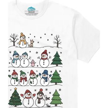Pánské tričko Pánské tričko Vánoční Sněhuláci (Velikost: L, Barva: Bílá)