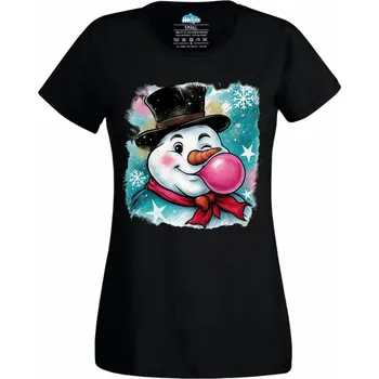 Dámské tričko Sněhulák se Žvýkačkou (Velikost: 4XL, Barva: Černá)