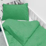 Dětské povlečení do postýlky Minky TOP 3D puntíky MKP-054 Sytě zelené Do postýlky 90x140 a 50x70 cm