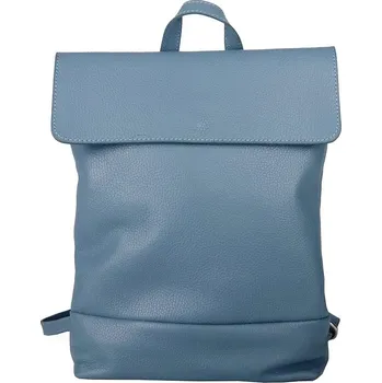 Městský batoh Střední/velký kožený batoh Borse in Pelle 235 o obsahu cca. 6 l džínově modrý na formát A4