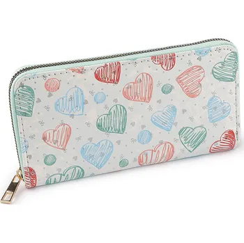 Peněženka Dámská / dívčí peněženka srdce 10x19 cm mentolová 1 ks