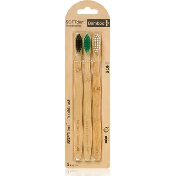 Zubní kartáček SOFTdent Bamboo Soft - 3 pack bambusový zubní kartáček 3 ks