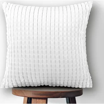 Povlak na polštářek Dekorační povlak na polštář Minky kostky MKK-007 Bílý 50 x 60 cm