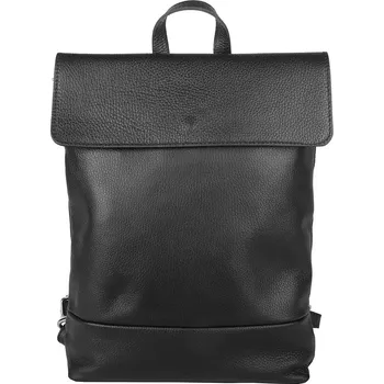 Městský batoh Střední/velký kožený batoh Borse in Pelle 235 o obsahu cca. 6 l černý na formát A4