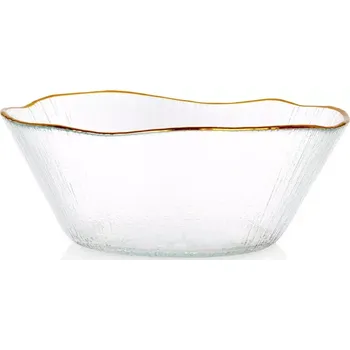 Home Styling Collection Skleněná miska se zlatým okrajem DATURA, 15 cm transparentní